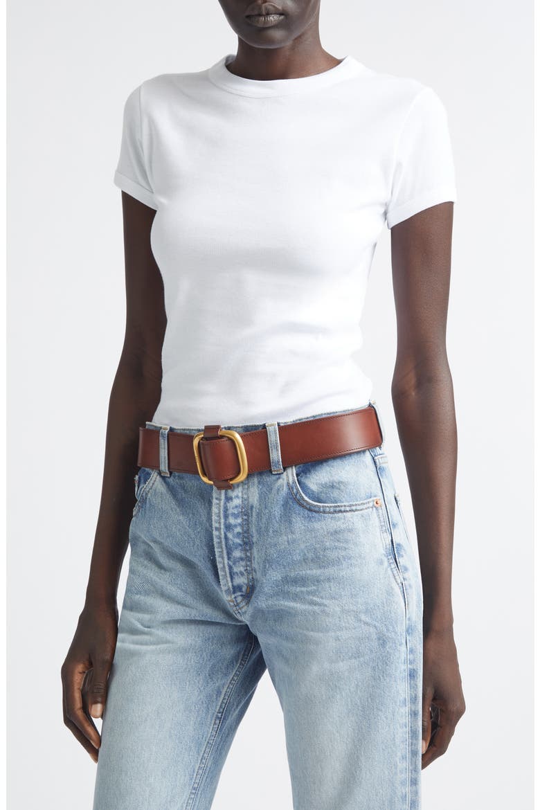 Cassandre Logo Cotton T-Shirt, Main, color, BLANC