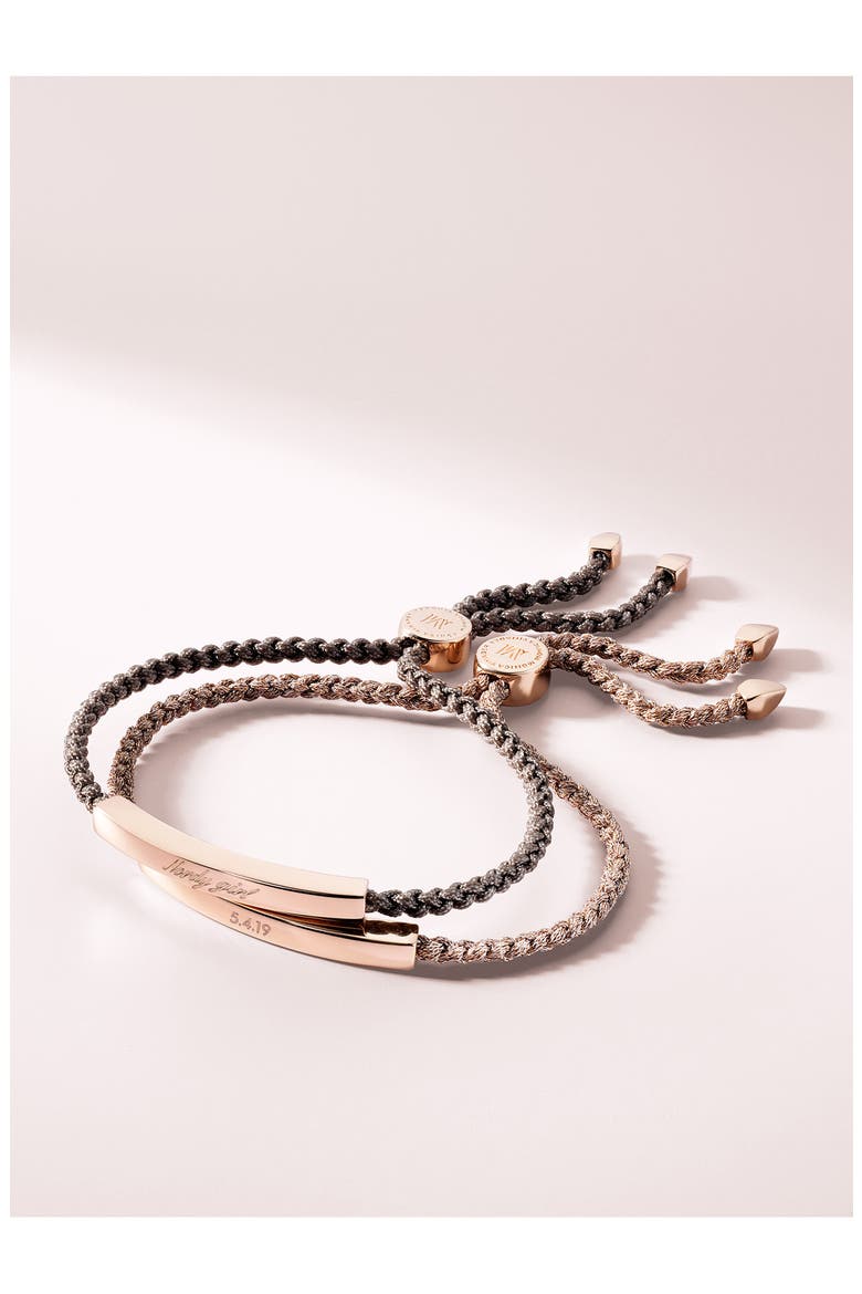 Linear Friendship Bracelet, Alternate, color, ROSE GOLD/ SILVER METALLICA
