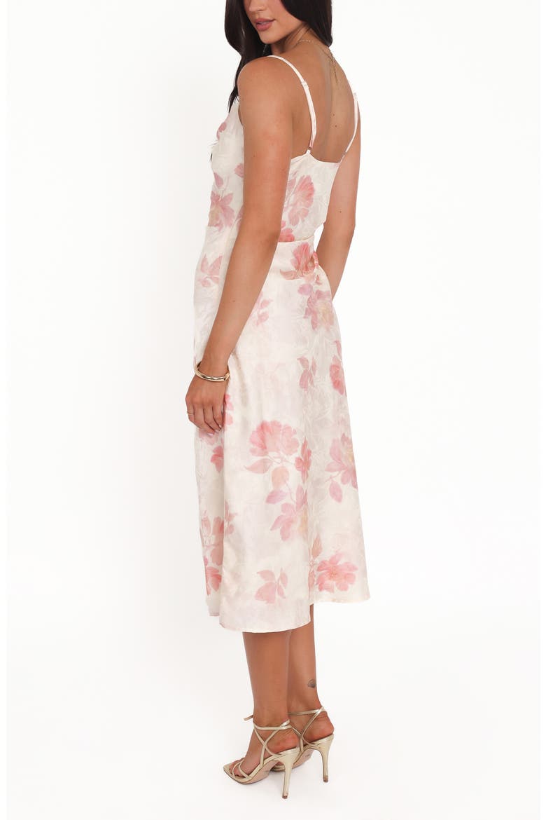 Sandrine Floral Satin Midi Dress, Alternate, color, PINK FLORAL