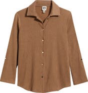 Anne Klein Knit Button-Up Shirt