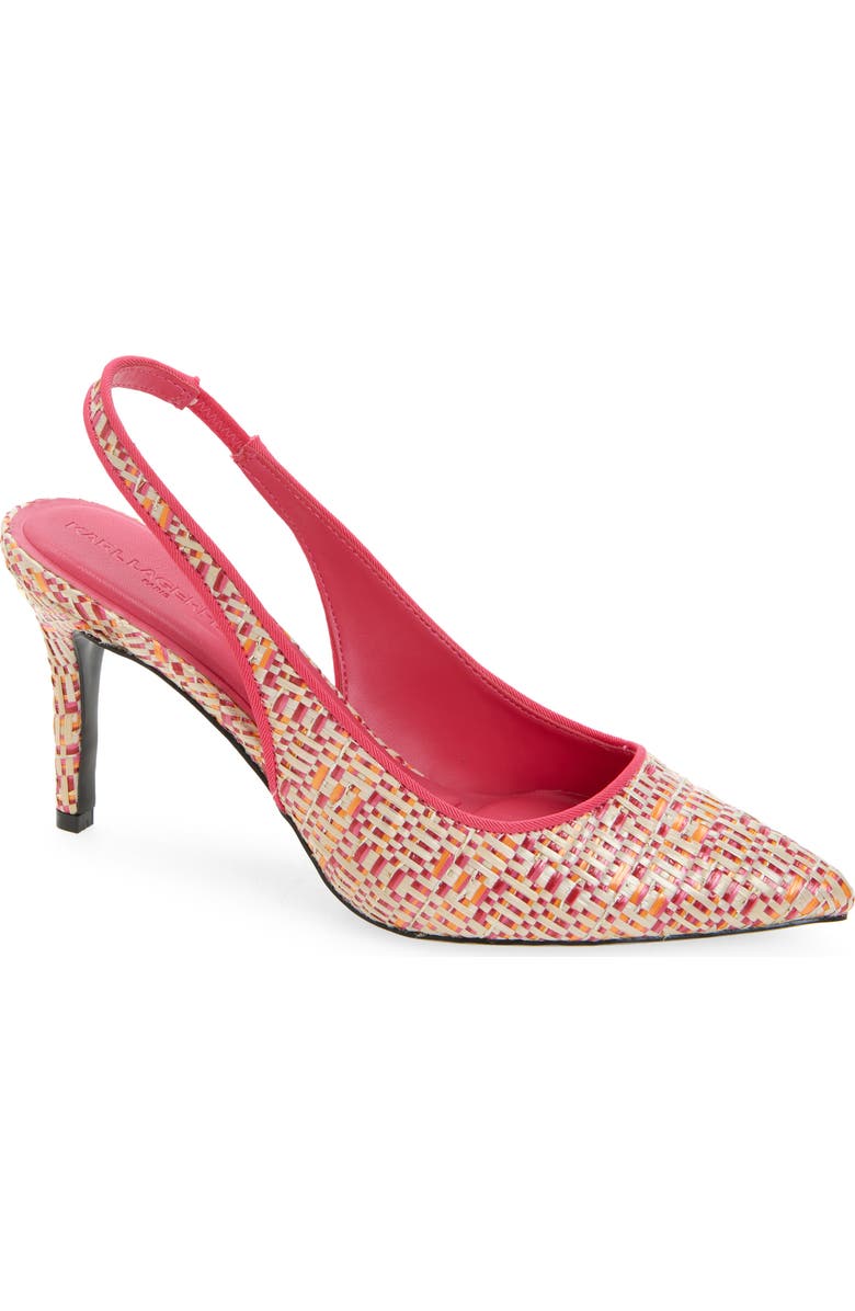 KARL LAGERFELD PARIS Rosalyn Pointed Toe Slingback Pump, Main, color, Teaberry