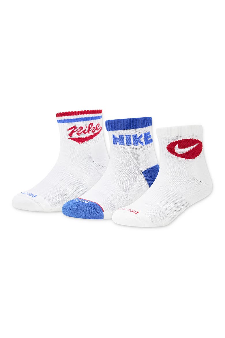 3-Pack Retro GFX Quarter Socks, Main, color, SAIL