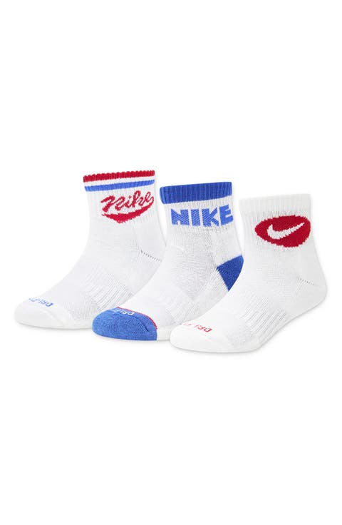 3-Pack Retro GFX Quarter Socks (Little Kid)