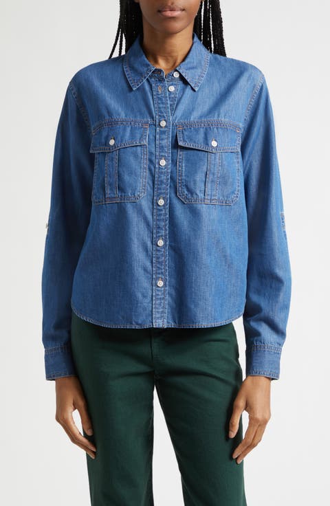 Catriona Cotton Blend Button-Up Shirt