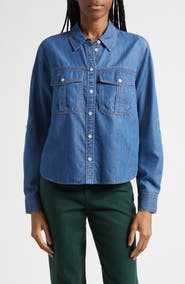 Veronica Beard Catriona Cotton Blend Button-Up Shirt