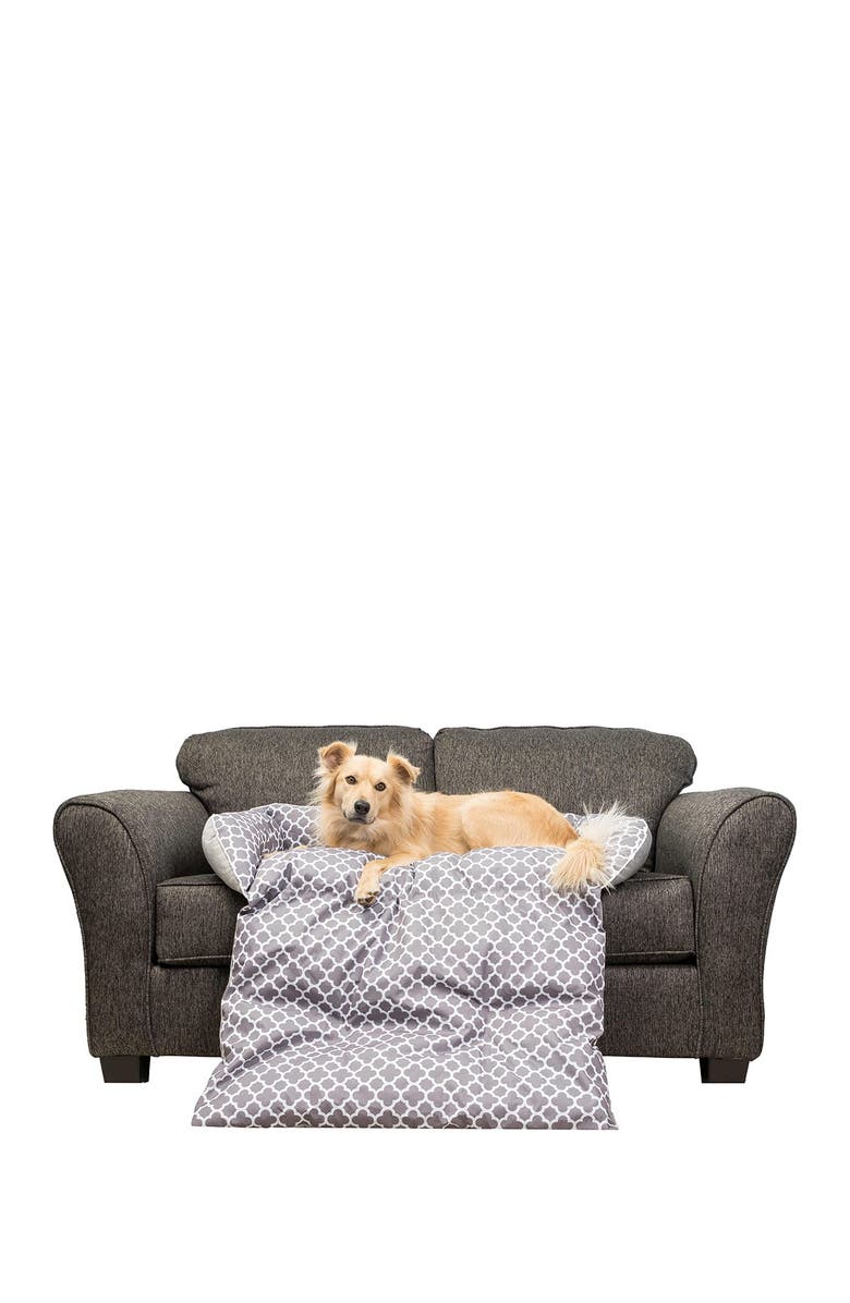 Duck River Textile Grey Mazi Geo Reversible Sofa Cover, Main, color, 