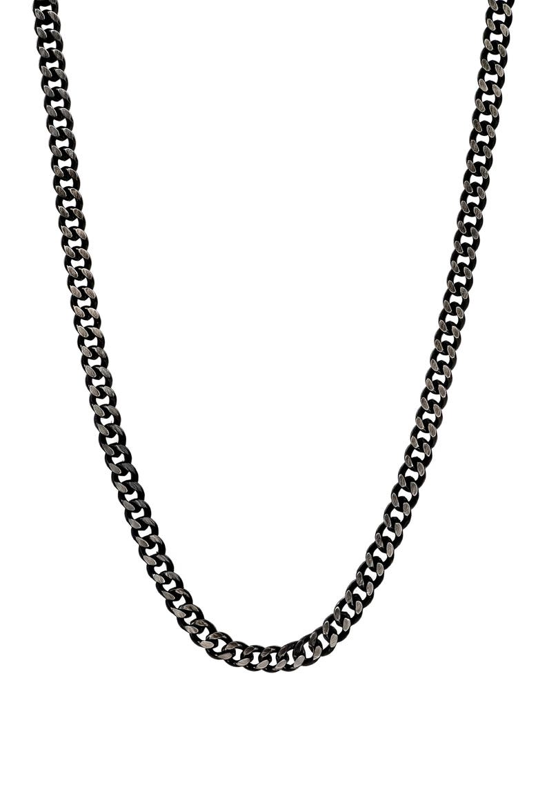 Men's Curb Chain Necklace, Main, color, BLACK