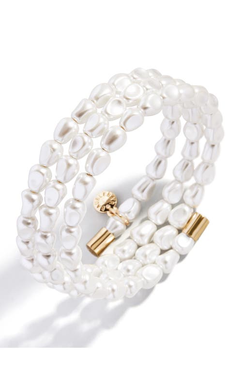 Baublebar Ondine Imitation Pearl Coil Stretch Bracelet In Yellow