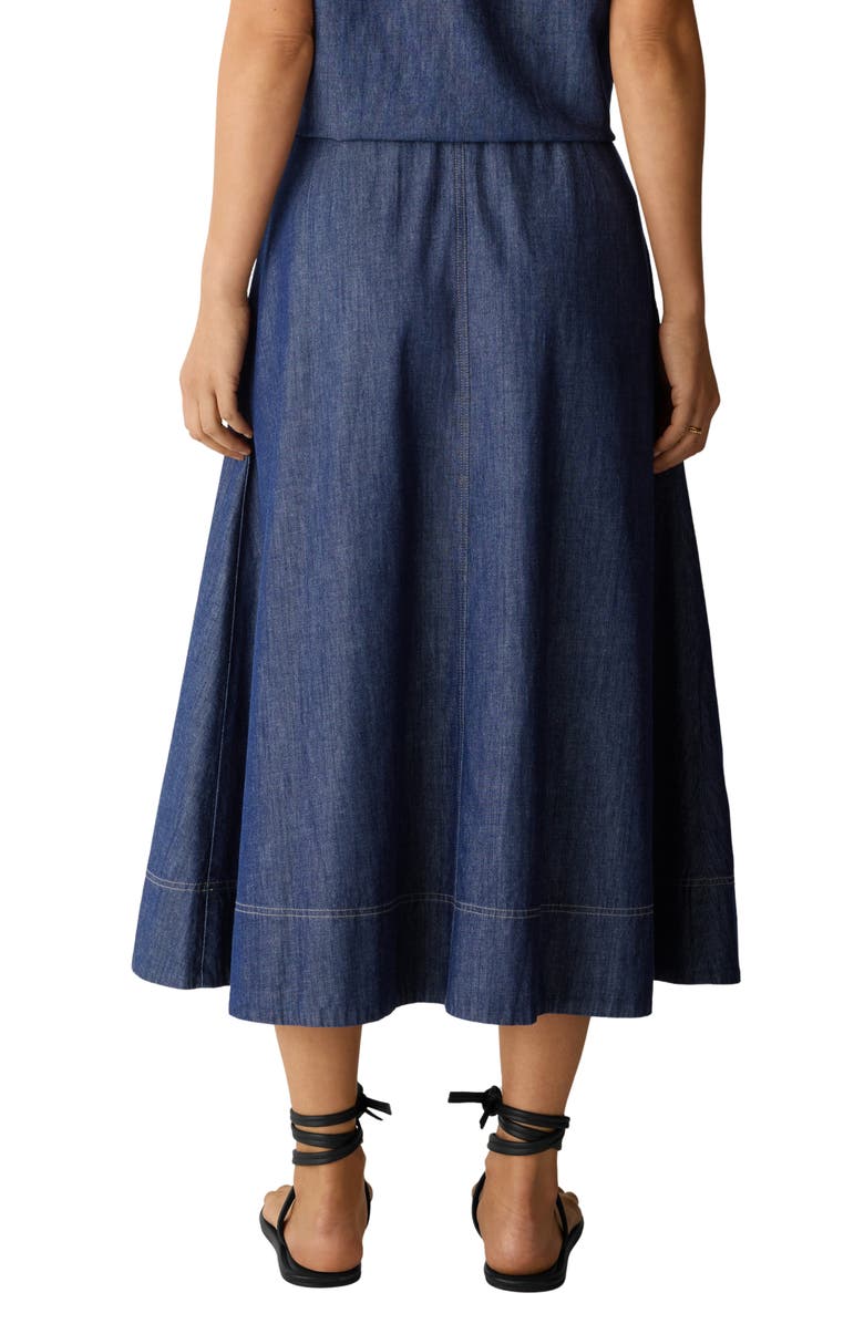 Eileen Fisher Organic Cotton Denim Skirt, Alternate, color, 
