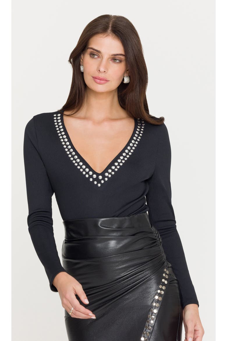 Nolan Studded Top, Main, color, Black
