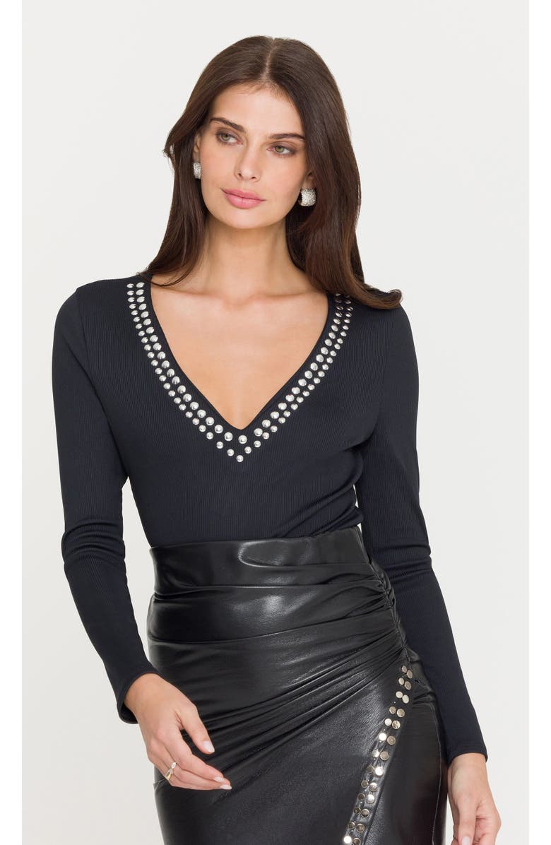 Generation Love Nolan Studded Top, Main, color, Black