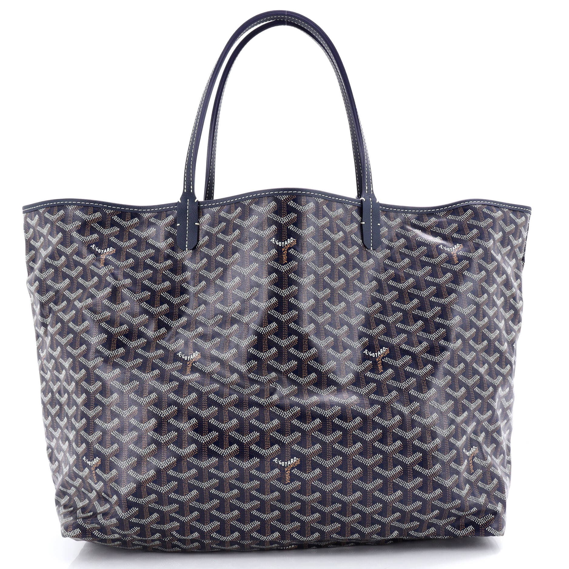 Pre-Owned Goyard Saint Louis Tote Coated Canvas GM, Main, color, Blue