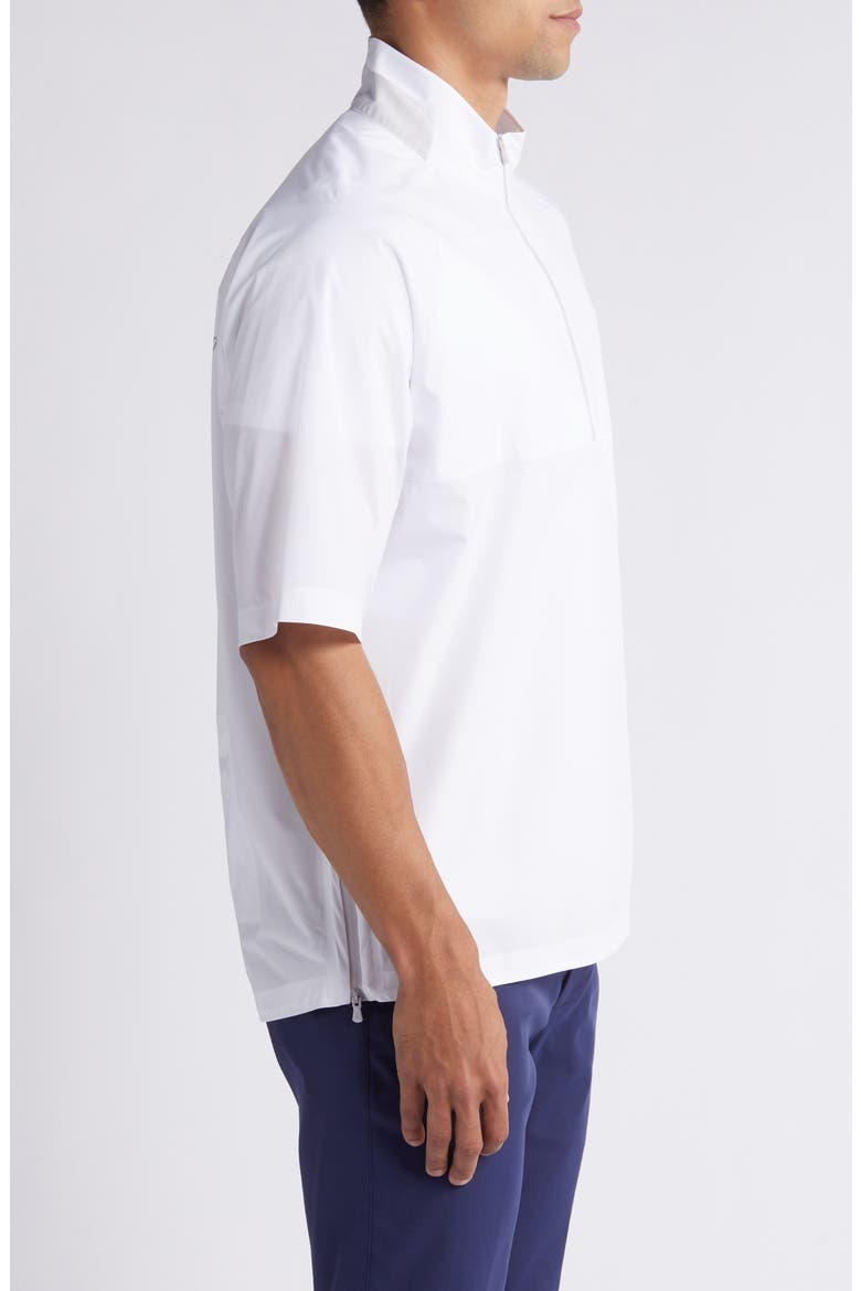 Stealth Stowable Short Sleeve Pullover Rain Jacket, Alternate, color, WHITE