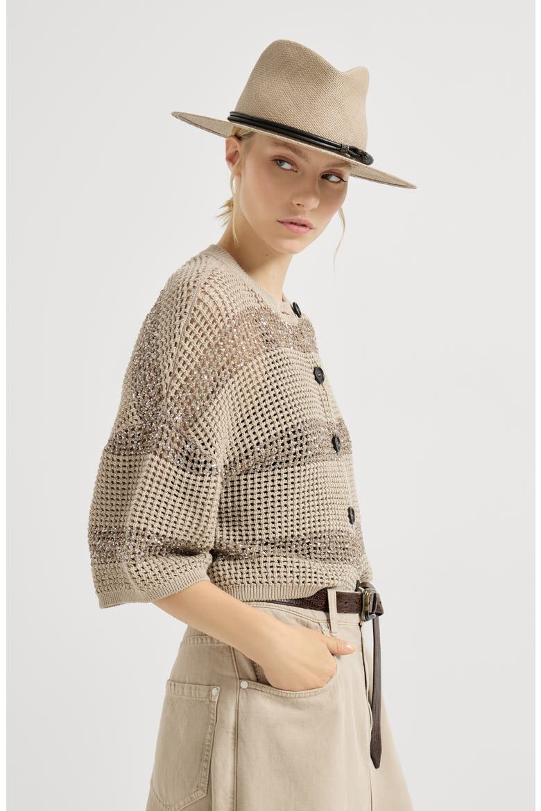 Cropped cardigan, Alternate, color, Sand