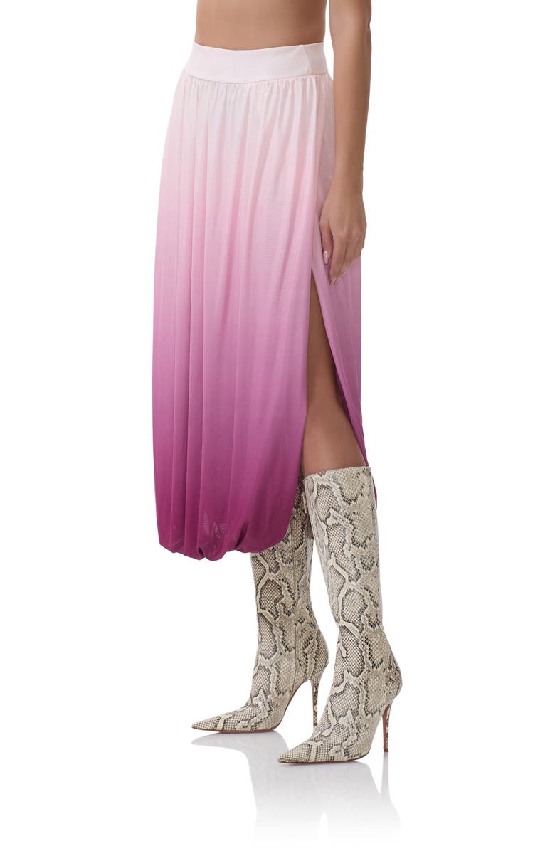 AFRM Kyomi Ombré Bubble Skirt, Alternate, color, Mauve Ombre