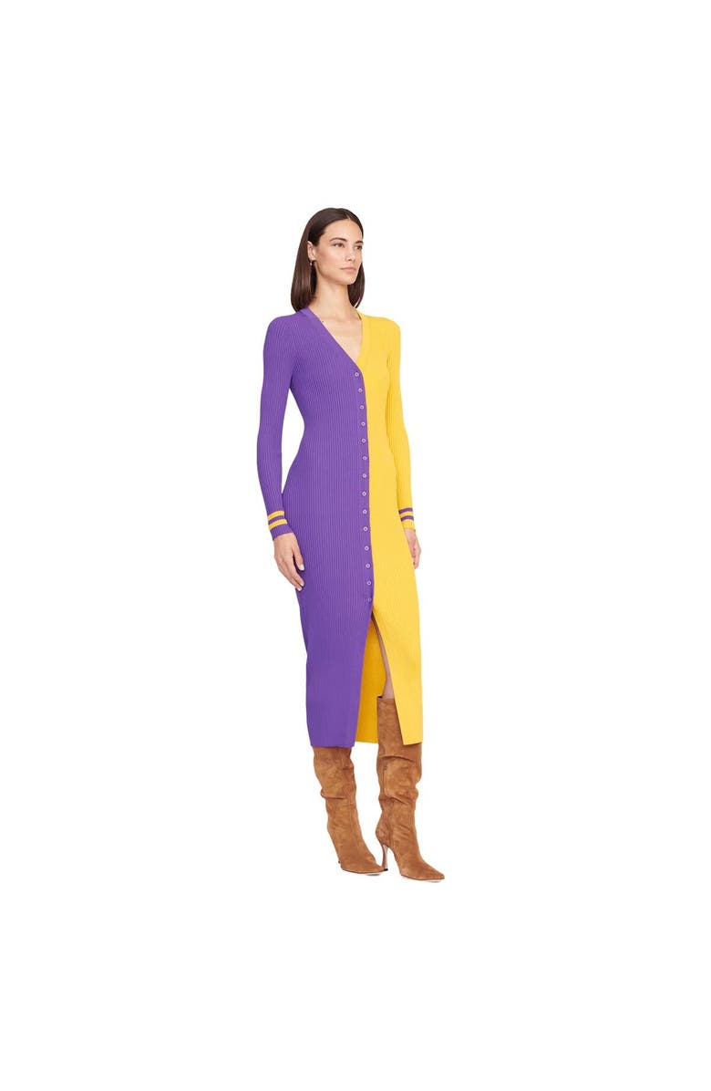 STAUD Women's STAUD Purple/Gold Minnesota Vikings Shoko Knit Button-Up Sweater Dress, Alternate, color, 
