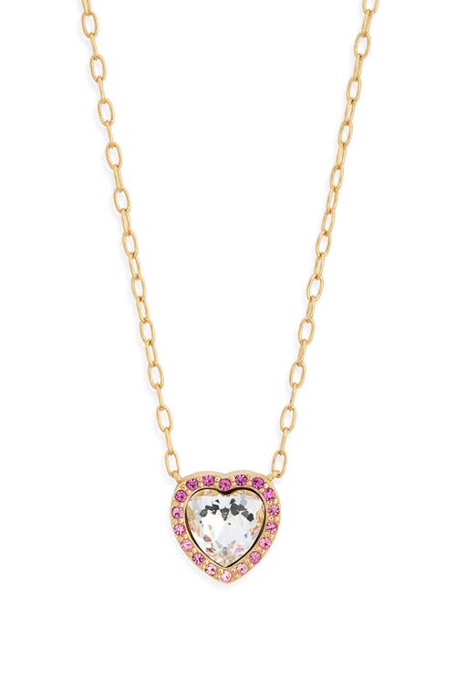 Kurt Geiger London Pavé Crystal Heart Pendant Necklace In Multi