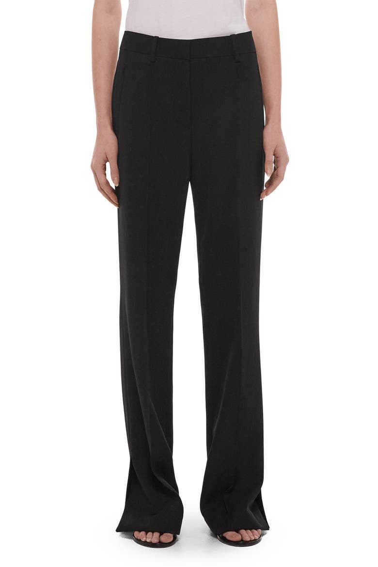 Wool Gabardine Bootcut Pants, Alternate, color, BLACK