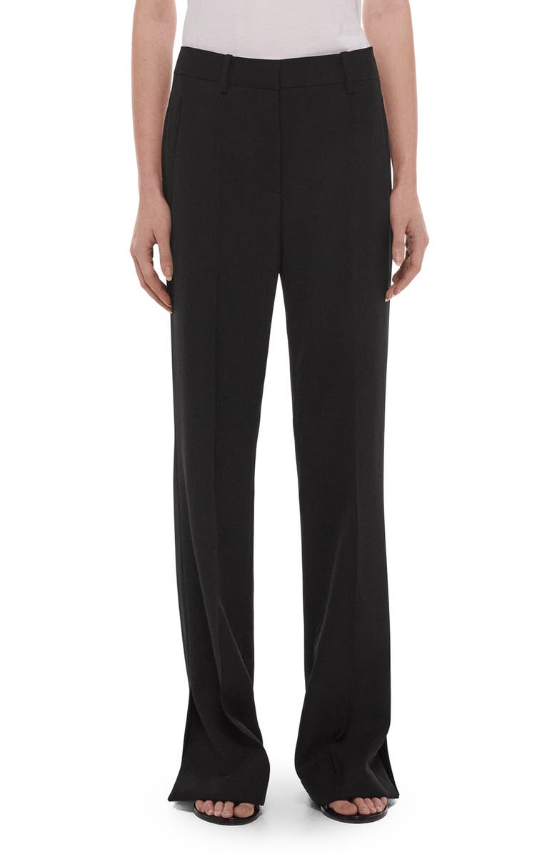 Helmut Lang Wool Gabardine Bootcut Pants, Alternate, color, Black