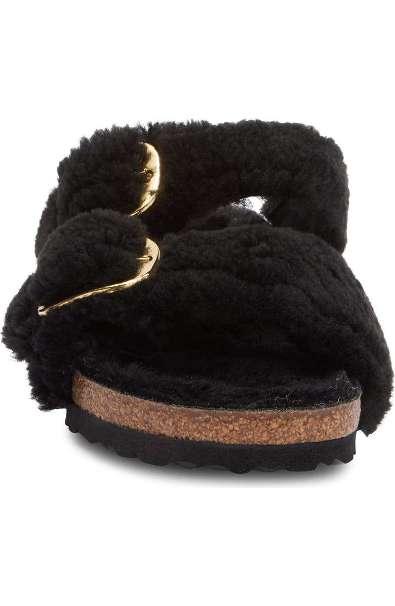 Birkenstock Arizona Big Buckle Teddy Genuine Shearling Sandal - Discontinued, Alternate, color, Black