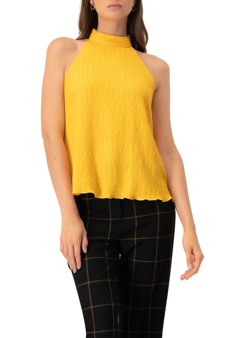 Halter Neck Sleeveless Blouse, Main, color, Yellow