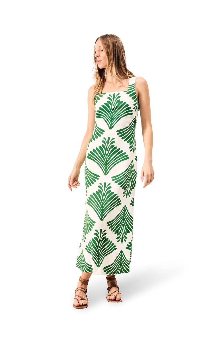 Ro&Zo Square Neck Midi Dress, Main, color, Green