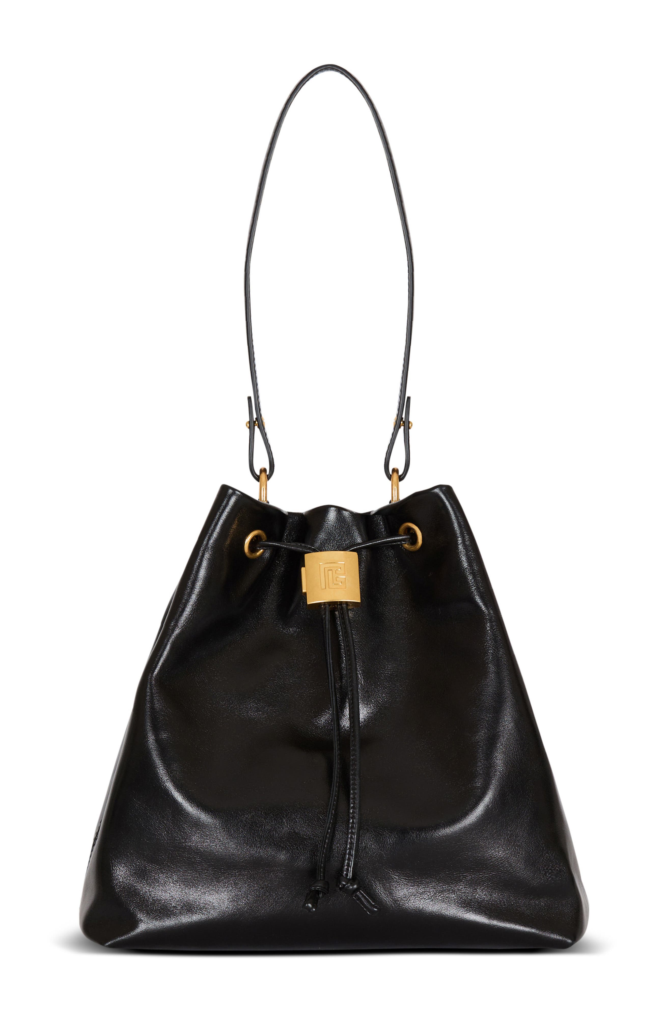 Pulse calfskin leather backpack, Main, color, black