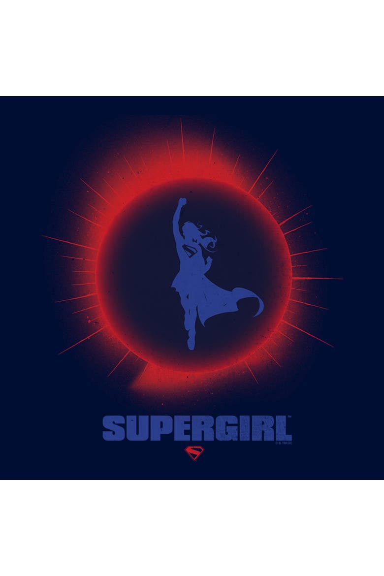 Boy's Supergirl Kara Flying Silhouette  Graphic T-Shirt, Alternate, color, Navy Blue
