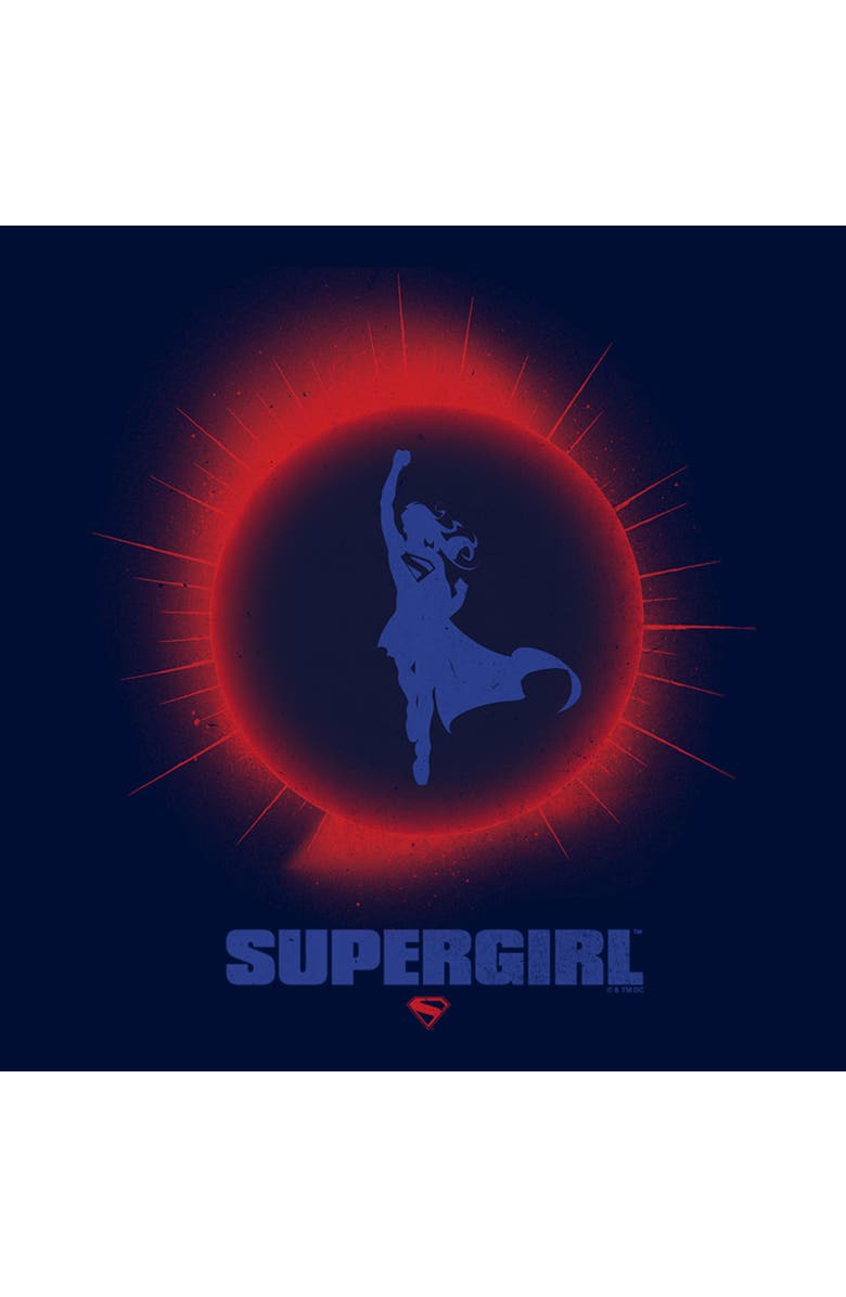 Supergirl Boy's Supergirl Kara Flying Silhouette  Graphic T-Shirt, Alternate, color, Navy Blue