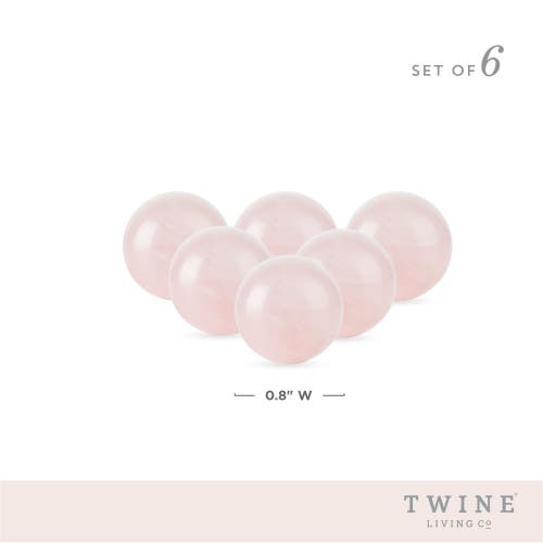 Twine Set Of 6 Rose Quartz Wine Gems In Pink