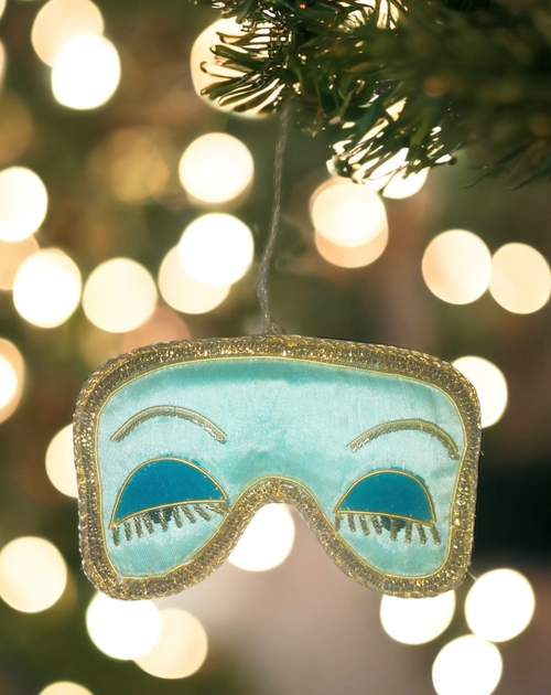 Pillowpia Holly Golightly Sleep Mask Ornament In Blue