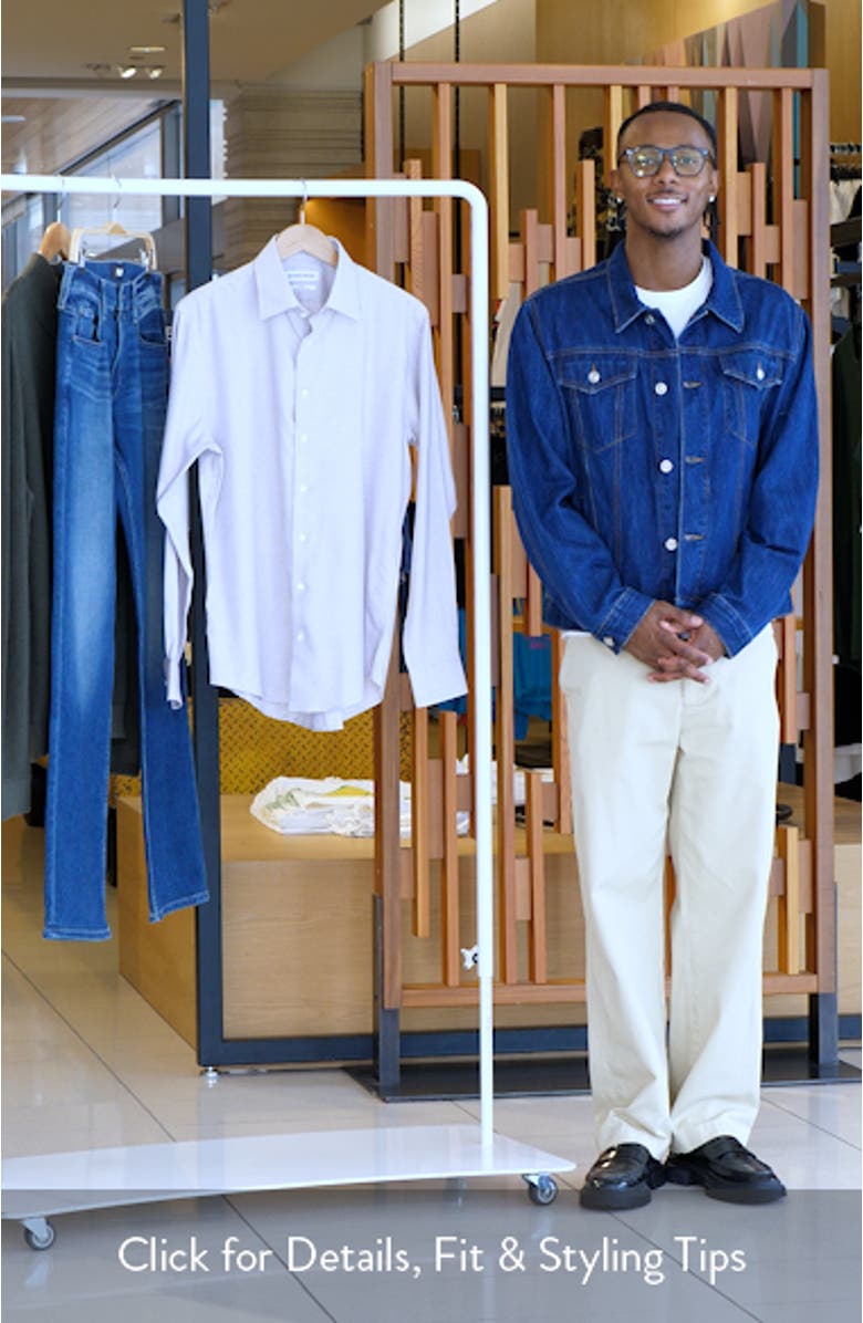 Trim Fit Microcheck Premium Non Iron Cotton Button-Up Shirt, sales video thumbnail