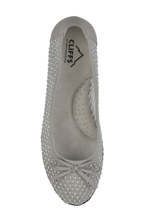 Cliffs By White Mountain Carlicia Rhinestone Mesh Ballet Flat In Silver Fabric