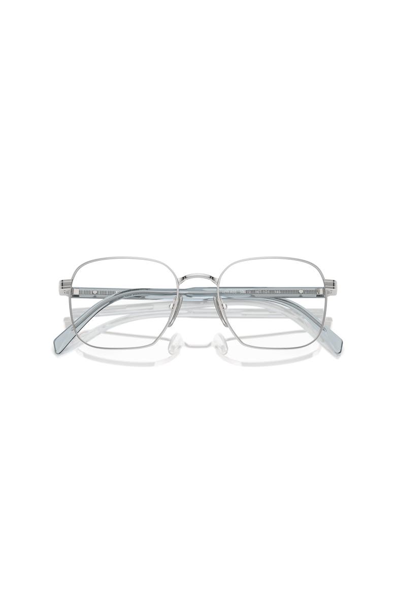 Prada 53mm Rectangle optical glasses, Alternate, color, Silver