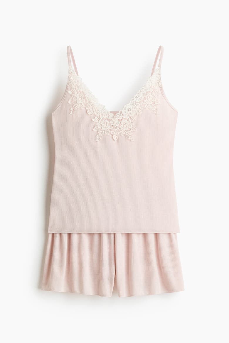 Ribbed Jersey Pyjamas, Alternate, color, Powder pink