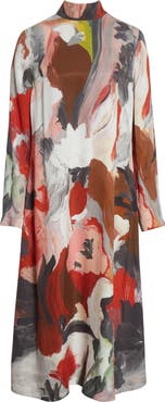 Stine Goya Paint Print Long Sleeve Dress