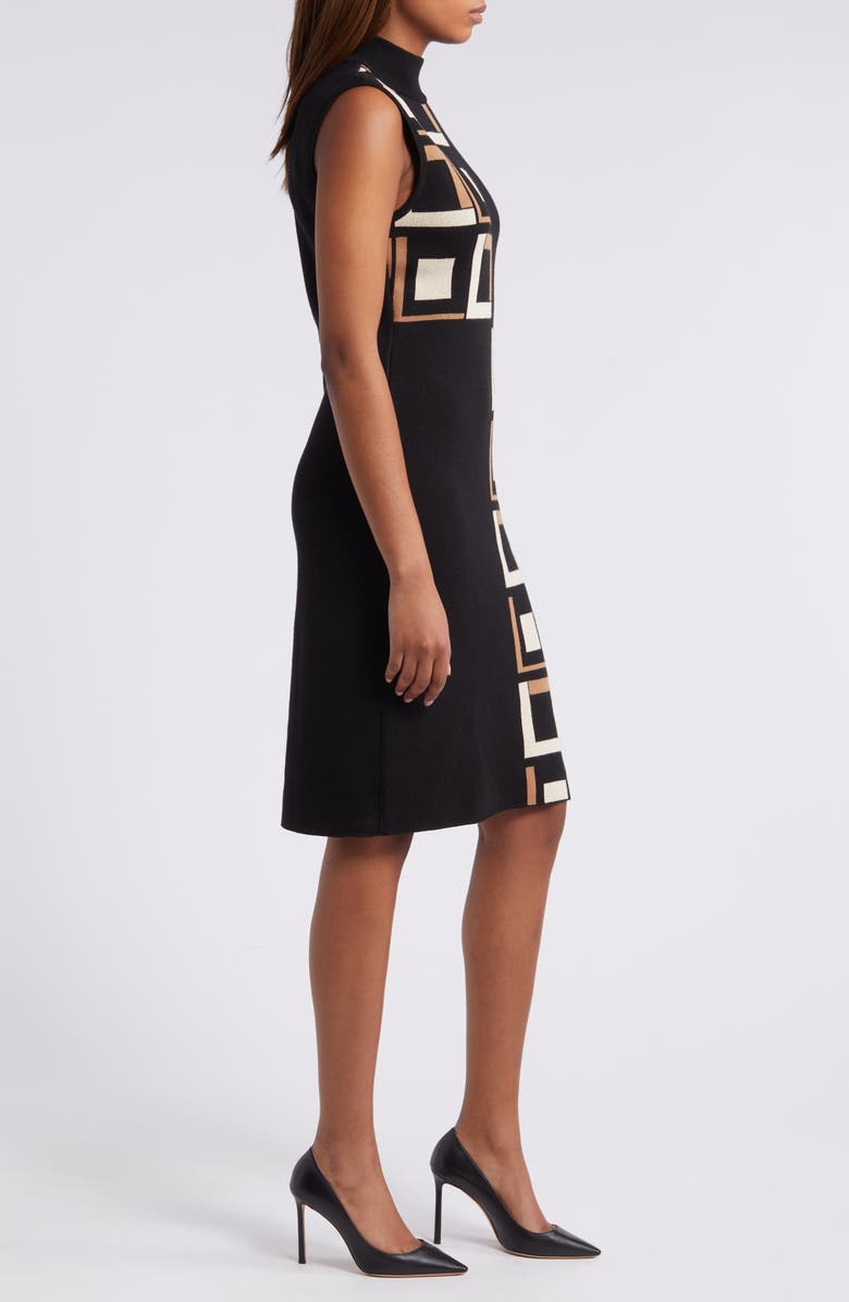 Anne Klein Inverted Square Mock Neck Sweater Dress, Alternate, color,