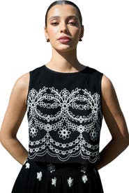 Yumi Embroidered Crop Top