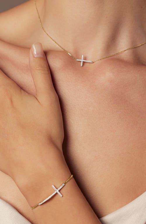 Bearfruit Jewelry Horizontal Cross Adjustable Bracelet In Gold