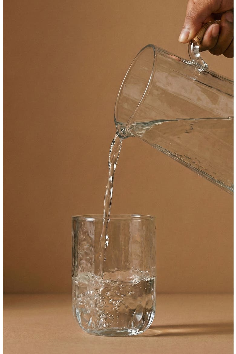 Set of 2 Hammered Water Glasses, Alternate, color, TRANSPARENT