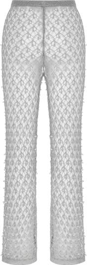 Nocturne Shimmering Threaded Mesh Pants | Nordstrom