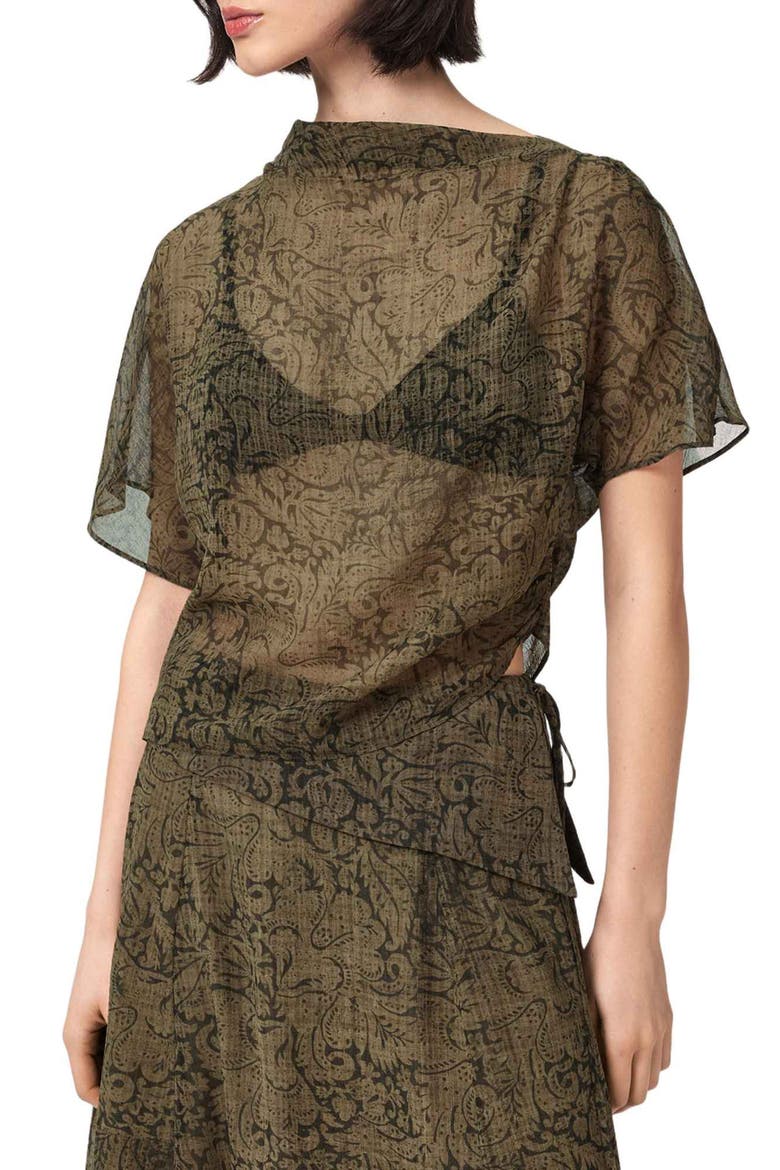 Sali Sheer Woven Shirt, Main, color, SIRIUS GOLD BLACK