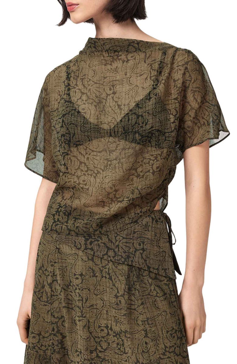 AllSaints Sali Sheer Woven Shirt, Main, color, 