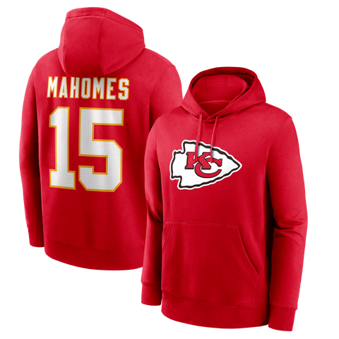 Men's Nike Patrick Mahomes Red Kansas City Chiefs Name & Number Hoodie