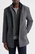 Johnston & Murphy Upton Wool Blend Car Coat with Removable Bib