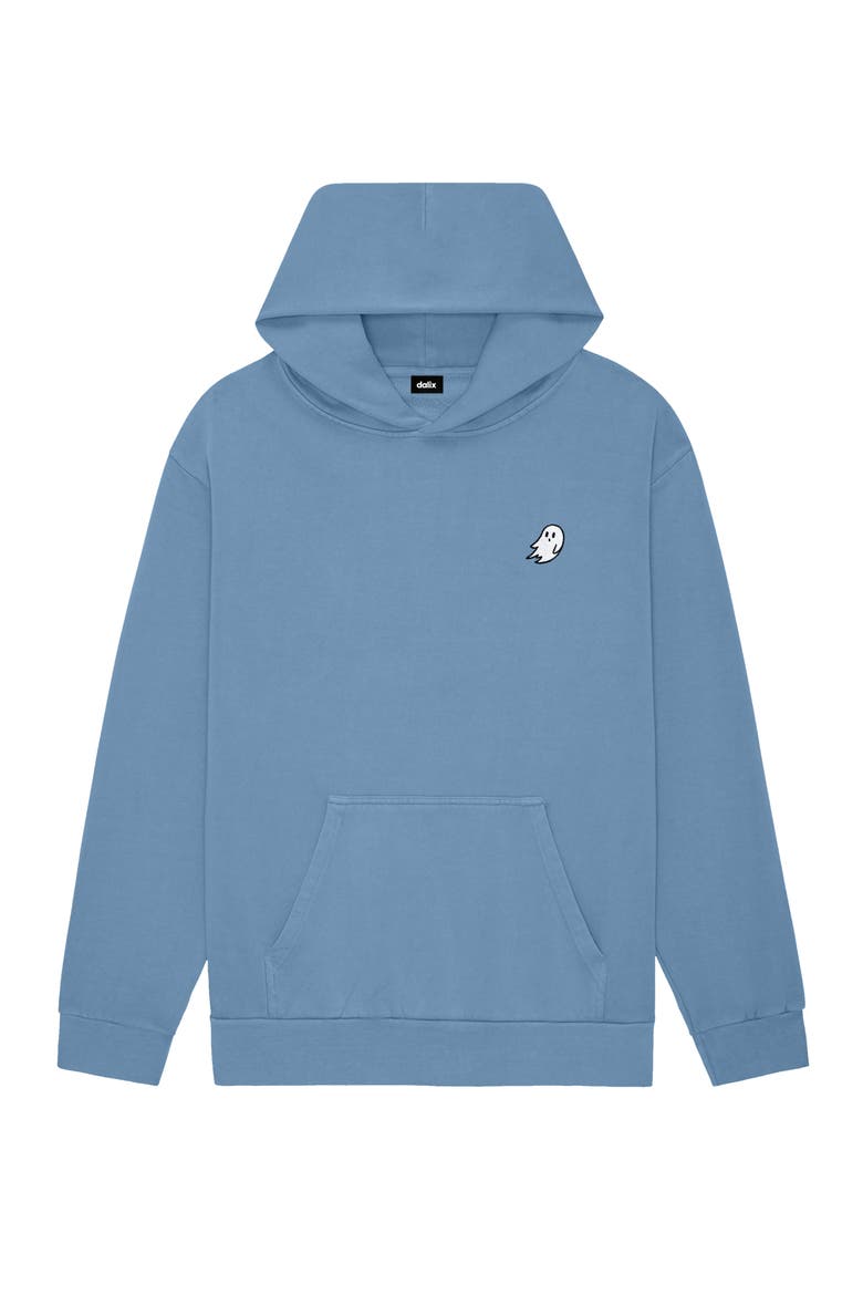 Mens Ghost Midweight Fleece Relaxed Hooded Sweatshirt, Main, color, Pebble Blue