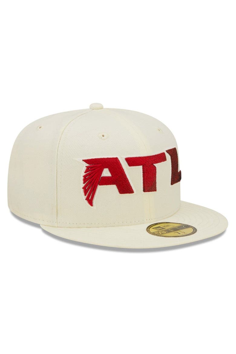 Men's New Era Cream Atlanta Falcons Chrome Color Dim 59FIFTY Fitted Hat, Alternate, color, Cream