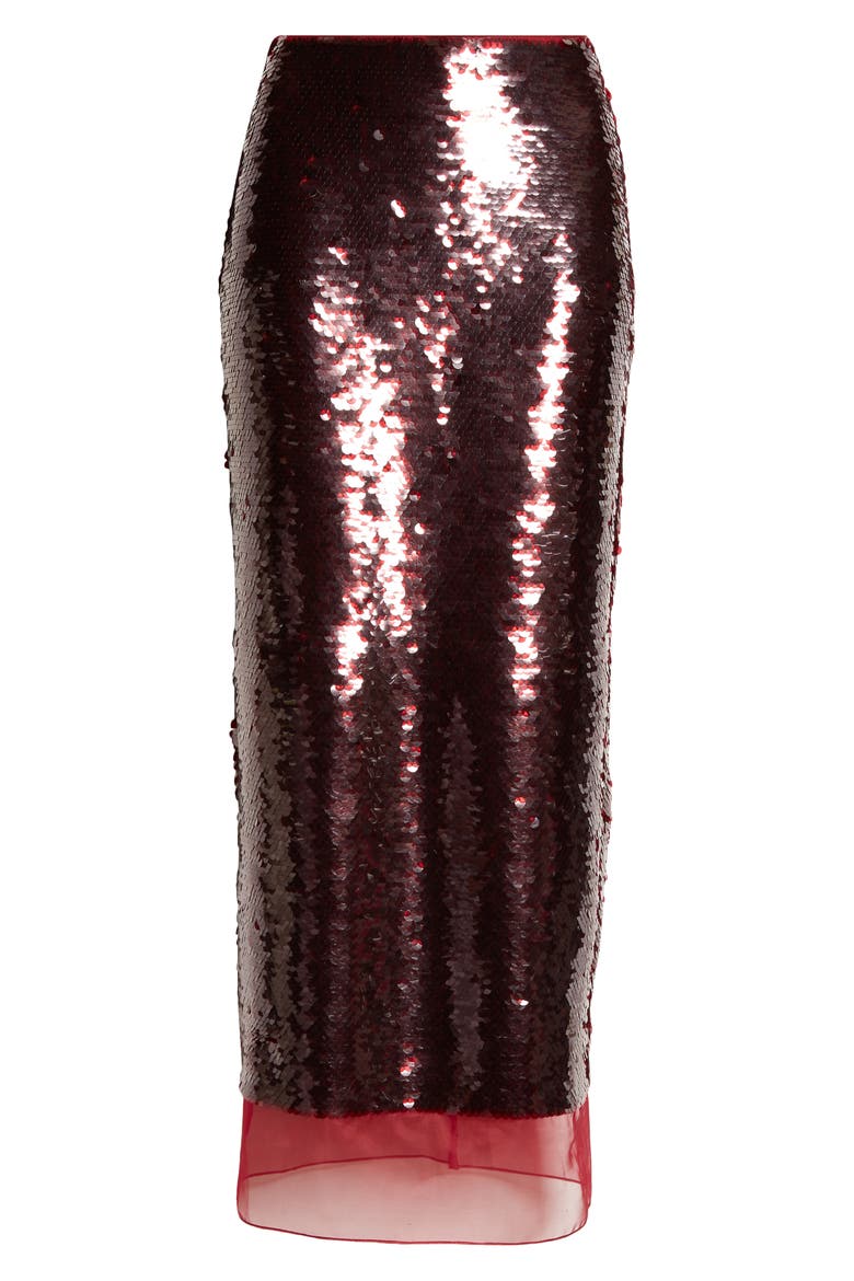 Kazu Sequin Column Midi Skirt, Alternate, color, BURGUNDY