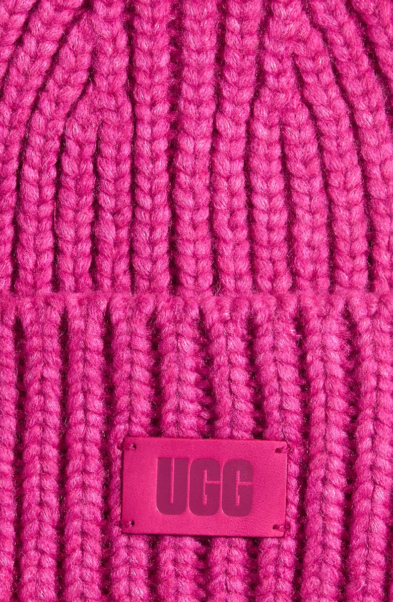 UGG<sup>®</sup> Kids' Chunky Rib Knit Beanie, Alternate, color, Chroma Pink