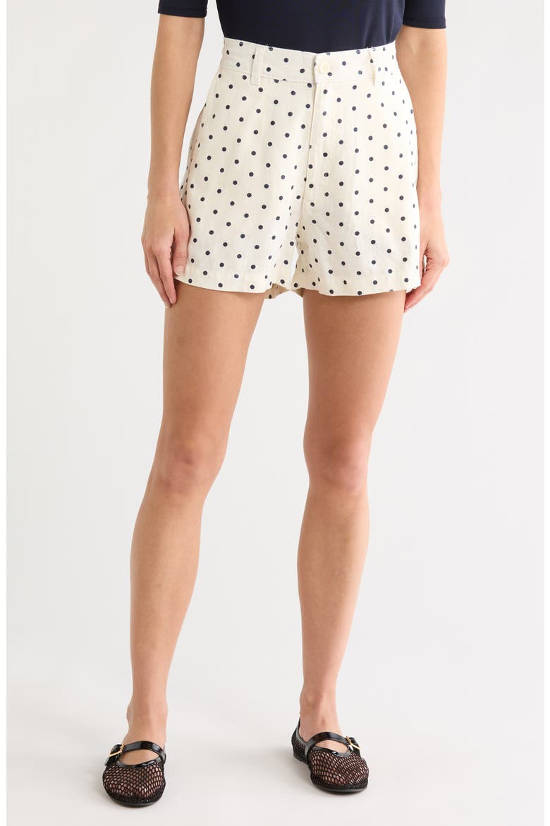 Taylor Linen Shorts, Main, color, POLKA DOTS